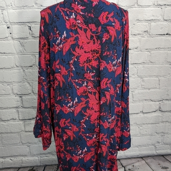 Asos Curve women's 3/4 sleeve stretch knit open cardigan floral print sz 24 bb10 - Picture 10 of 10